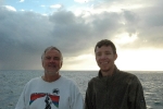 Tracy and Eric enjoying a peaceful South Pacific sunrise